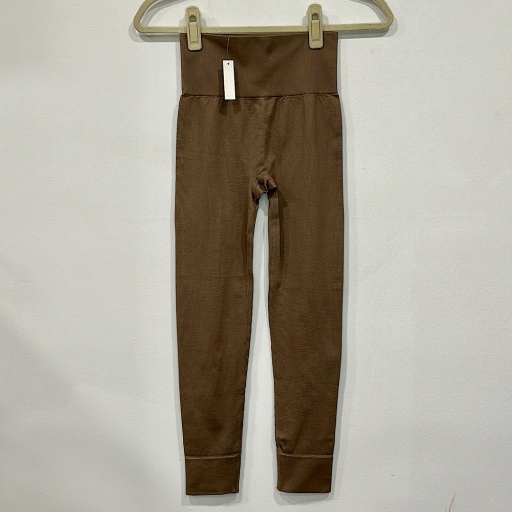 Madewell Seamless Ribbed 7/8 LEGGINGS NEW with Tags XXS-XS - Castle Rock Taupe